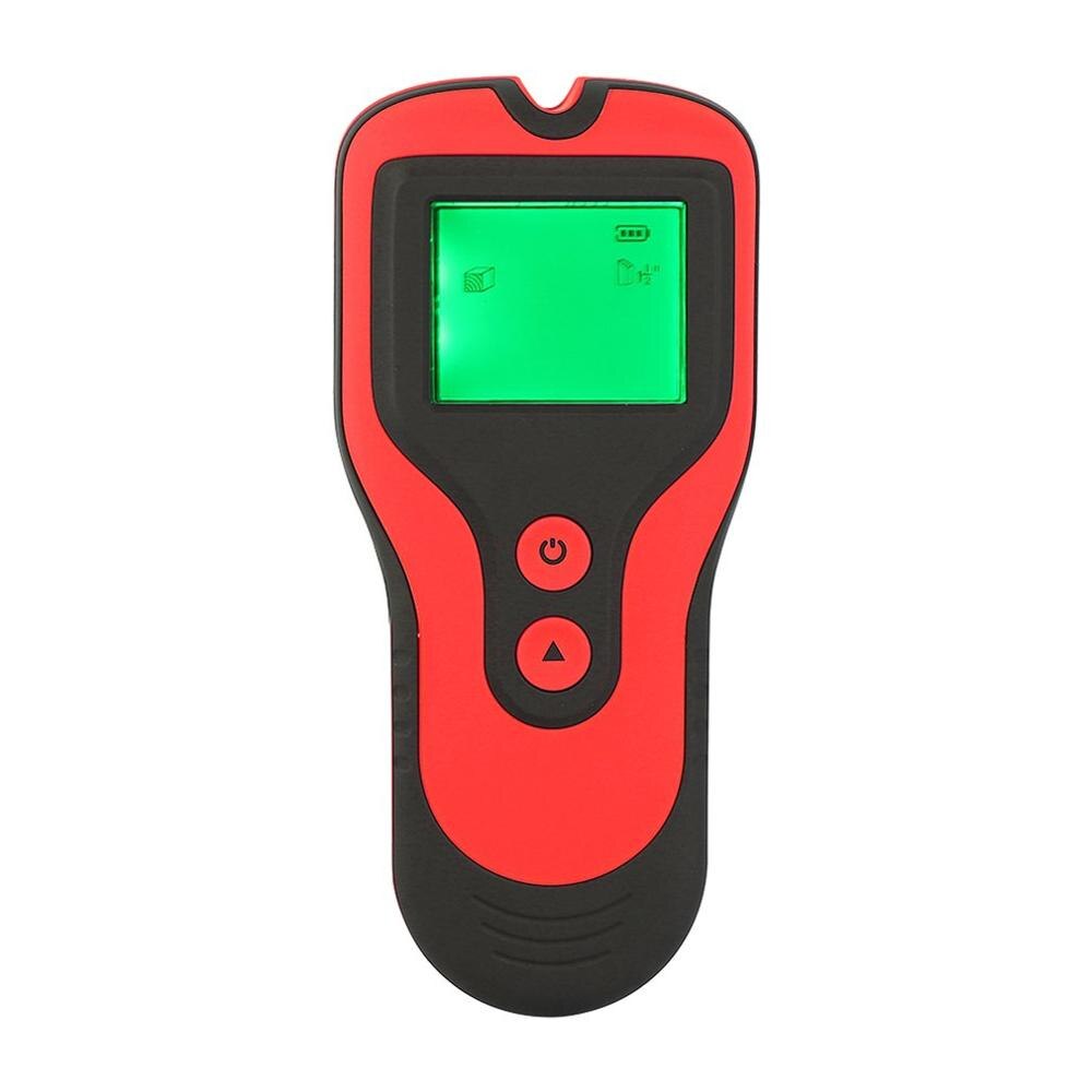 Metal Detector Backlit Black AC Wood Finder Cable Wires Depth TrackerUndeground Sturs Wall Scanner LCD HD Display Beep: RED