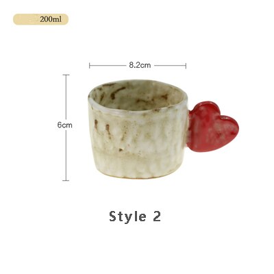 Lovely Ceramic Coffee Cup Retro Style 200ml Small Volume Original Mug: Style 2