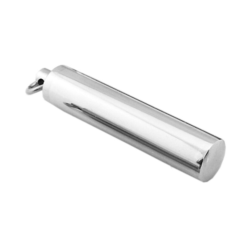 Roestvrijstalen pillendooshouder cilinder crematie urn gedenkteken ketting aandenken 49*11mm