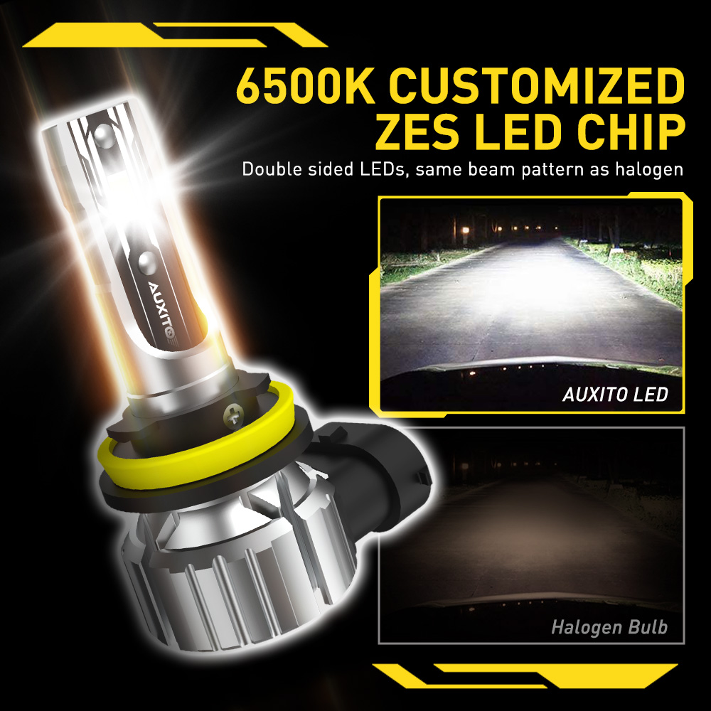 AUXITO 2 Stück H11 LED-Lampen in PTF H8 Nebelscheinwerfer Abblendlichtbirne Kopflicht 50 W hoch Energie 6500 K 12 V 9005 HB3 9006 HB4 Lampenbausatz Combo