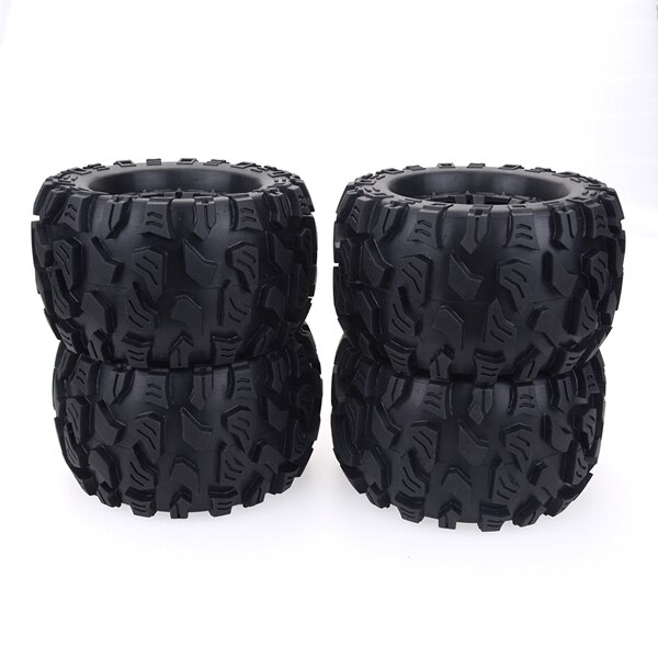 4 stk 125mm 1/10 monster truck dekk & hjul hex 12mm for traxxas tamiya kyosho hpi hsp savage xs tm flux lrp