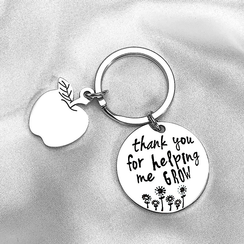 Laurea con souvenir ringraziamento festa degli insegnanti ciondolo mela in acciaio inossidabile portachiavi regalo artigianale