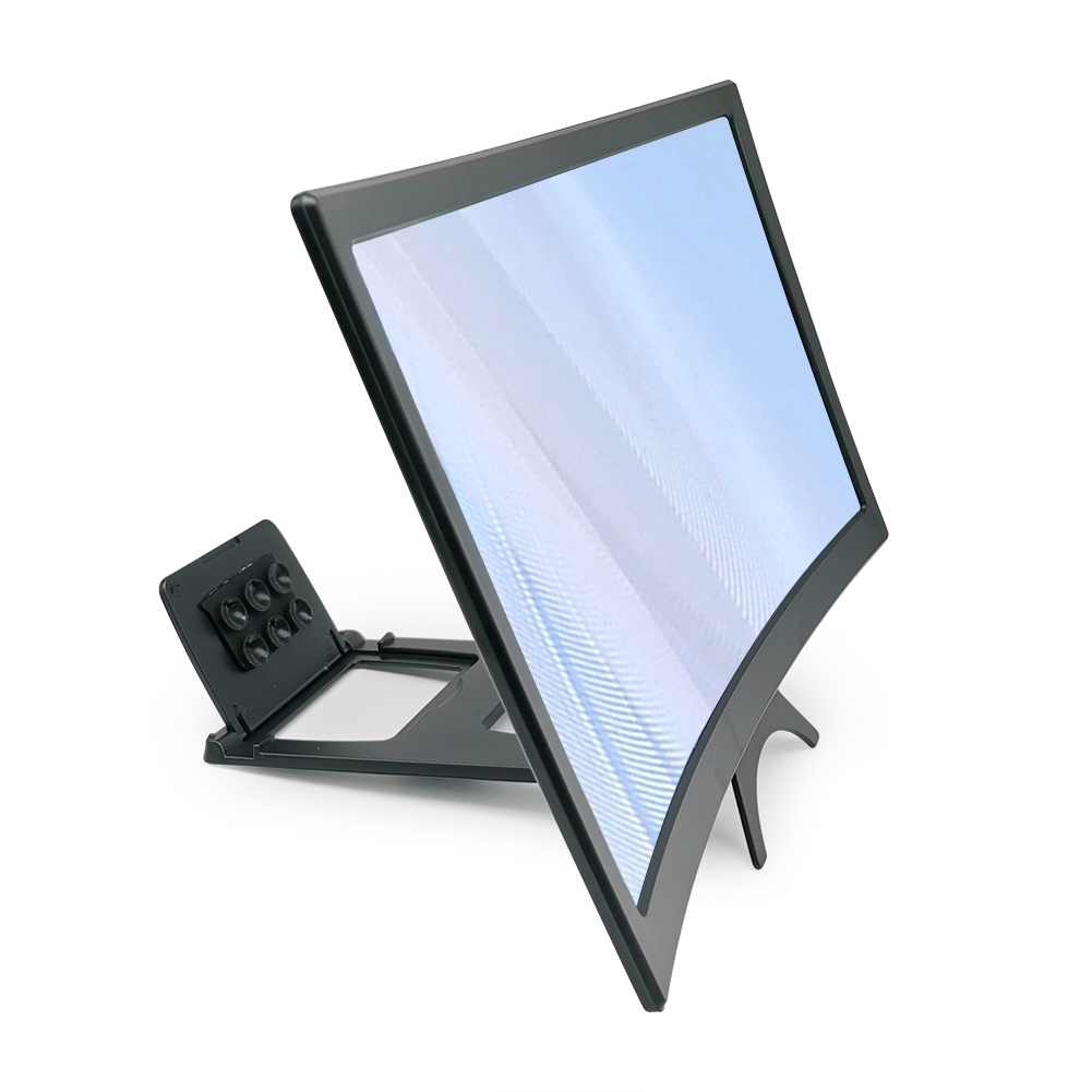 12 inch Curve Phone Screen Magnifier HD Screen Magnifying Video Movie Game Amplifier Projector with Foldable Mobile Phone Stand