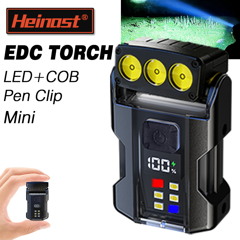 Mini lampe de poche LED rechargeable par USB - Torche super brillante portable avec aimant arrière, lumière de secours COB latérale et lanterne de camping