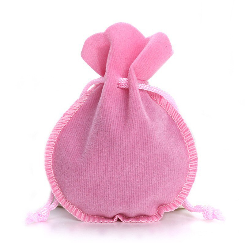 10PCS Calabash Gourd Velvet Jewelry Bags Packaging Drawstring Pouches For Jewelry Engagement Party Wedding DIY Accessories: Pink / Approx 9X12 cm