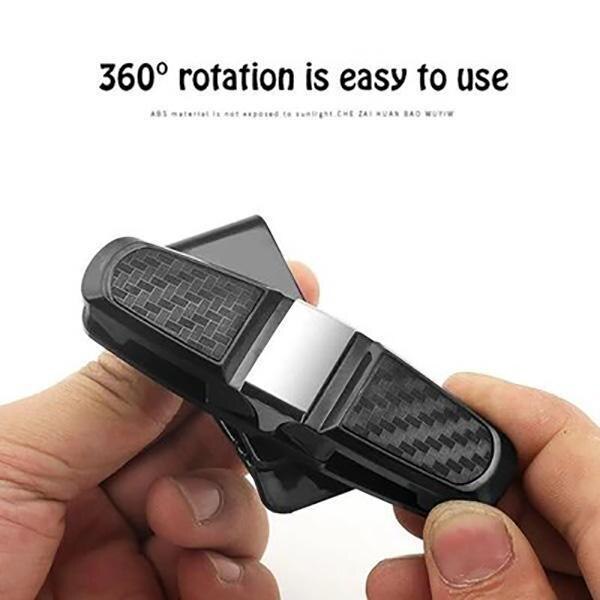 Montura de gafas de fibra de carbono, marco de gafas de coche, Clip de doble punta, esponja integrada, rotación de 360 grados