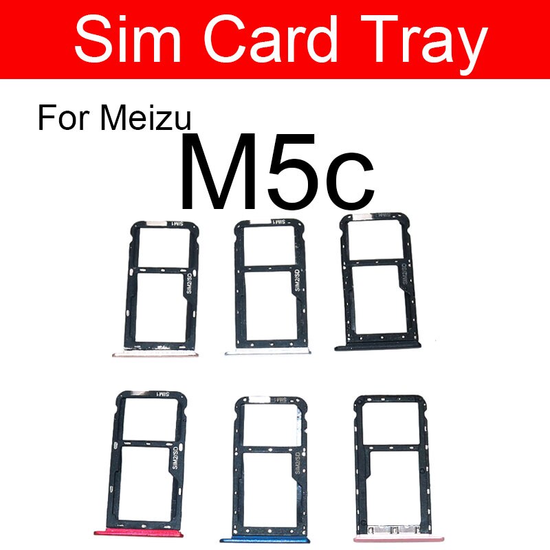 Soporte de la bandeja de la tarjeta SIM para Meizu Meilan encanto azul M5 M5c M5s M611A M611H adaptador de la ranura de la tarjeta Micro Sim piezas de reparación