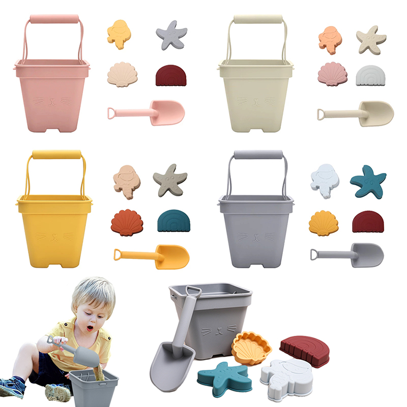 6 Pcs/set Summer Outdoor Children Beach Toys Mini Digging Sand Tool with Shovel Portable Children Bucket Sandbox Toy Kids