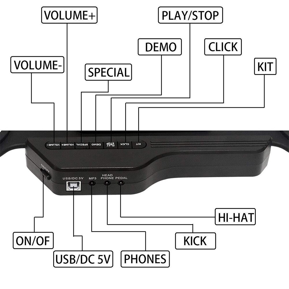 Portable Digital USB 7/9 Pads Roll Up Drum Electronic Drum Set Silicone Electric Drum Pad Kit With DrumSticks Foot Pedal