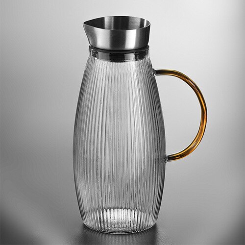 Transparent Glass Water Jug Creativity Heat-resistant Glass Cold Kettle Large Capacity Explosion-proof Household Juice Jug: Water Jug