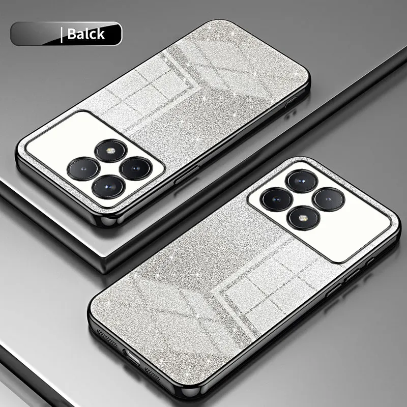 POCO X6 M6 Pro Luxury Glitter Shiny Case For Xiaomi POCO X6 Pro M6 Pro 5G Shockproof Soft Silicone Plating Transparent Cover: CANVAS / Beige