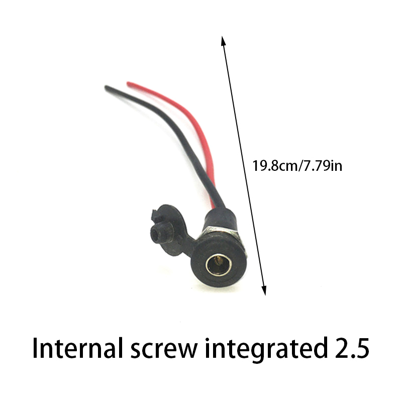 E-bike Lithium Battery Screw Integrated Interface DC2.1 /2.5 Pin With Cover Round Hole Power Connection Charging Port: army green