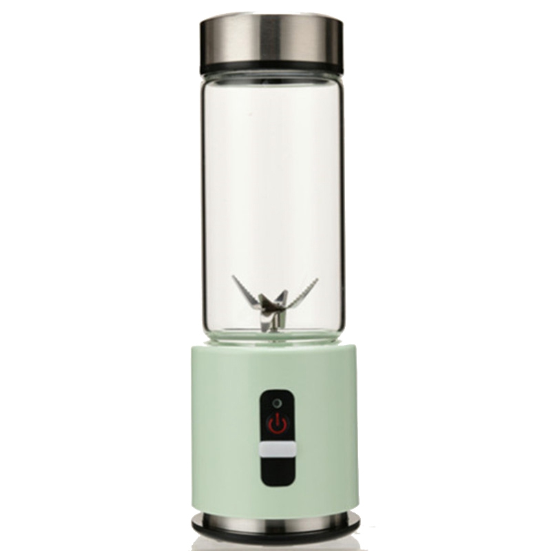 Usb Rechargeable Smoothie Blender 380Ml Glass Smoothie Blender Juicer Easy Small Portable Blender Green: Default Title