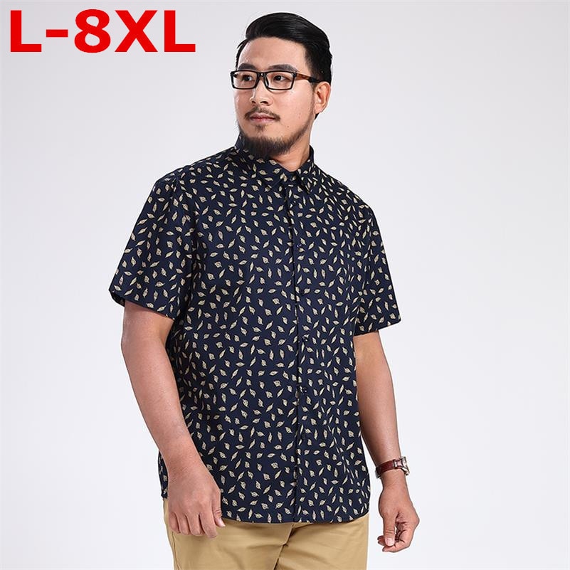 9XL 8XL camisas de talla grande para hombres, , cuello vuelto, ajuste Delgado, hombres, hombres, hombre, verano, Casual, camisa de negocios, manga corta para hombres