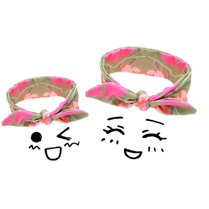 Bandeau de noël pour mère et fille, Turban élastique rouge à carreaux, de noël, 2 pièces/ensemble: 5