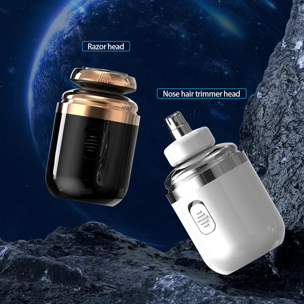 Rasoio elettrico da uomo a doppio scopo mini rasoio elettrico lama staccabile Rasoio da viaggio tascabile Uso di viaggio d'affari