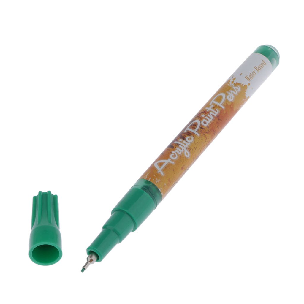 Bolígrafos de pintura Premium-marcadores de acrílico punta Extra fina para manualidades, artes y proyectos de Artesanía-5 colores para elegir: Green