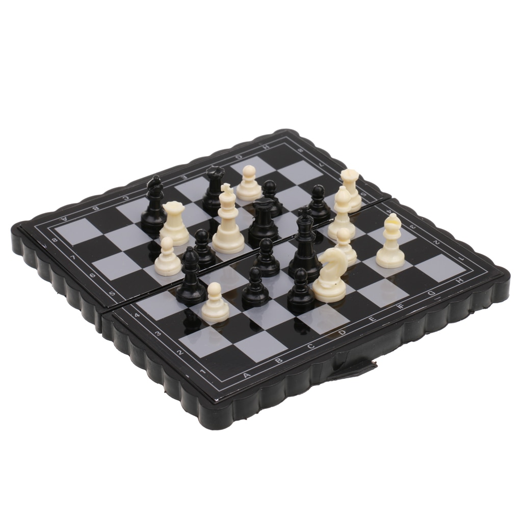 Jeu d'échecs magnétique portable de 32 pièces Mini échiquier pliant  portable 