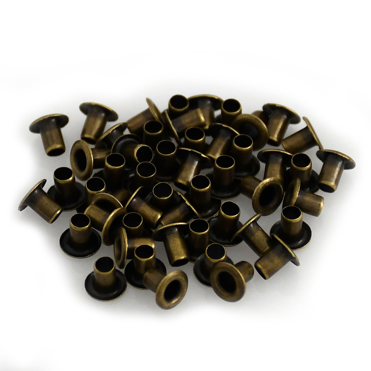 100 sets 3mm messing oogje met wasmachine lederen ambachtelijke reparatie doorvoertule ronde oogringen voor schoenen tas kleding lederen riem hoed: Brass