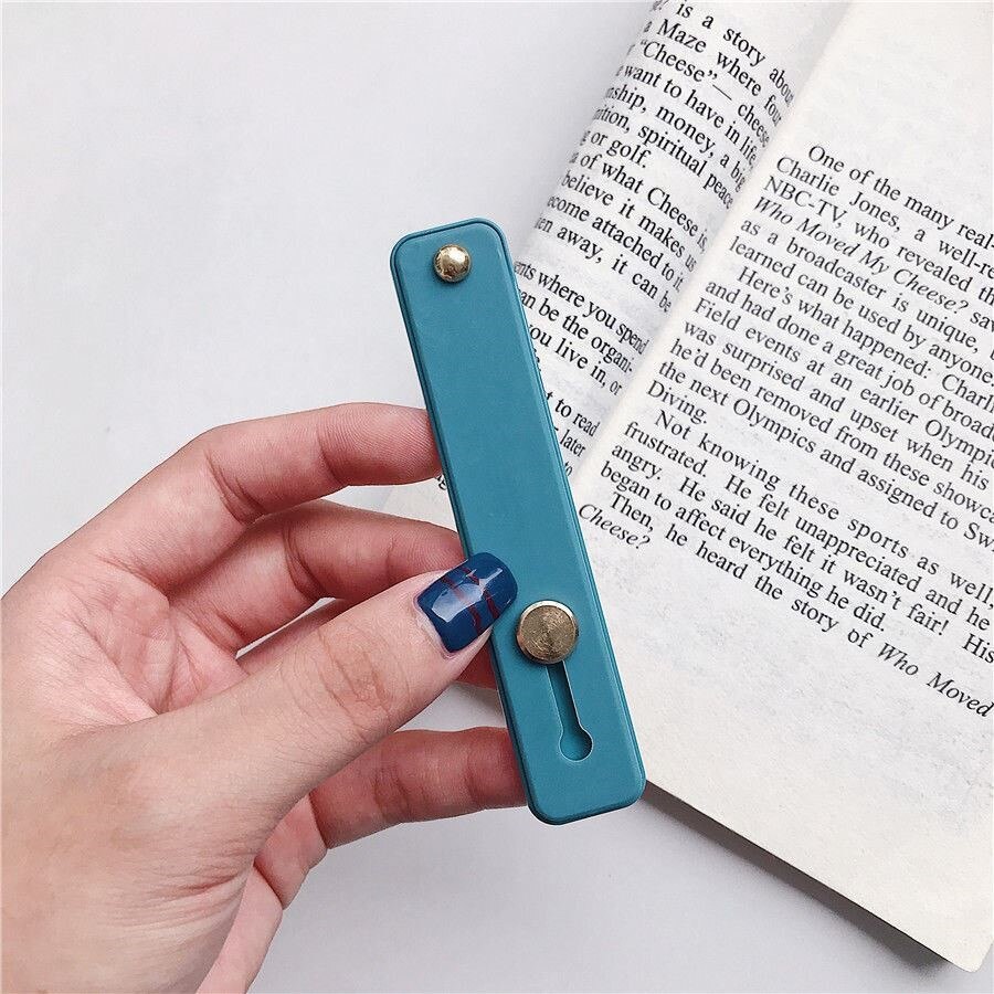 Candy Kleur Mobiele Telefoon Geval Beugel Polsband Ondersteuning Push Stretch Silicone Wrist Band Hand Vinger Grip Socket Houder: Blue