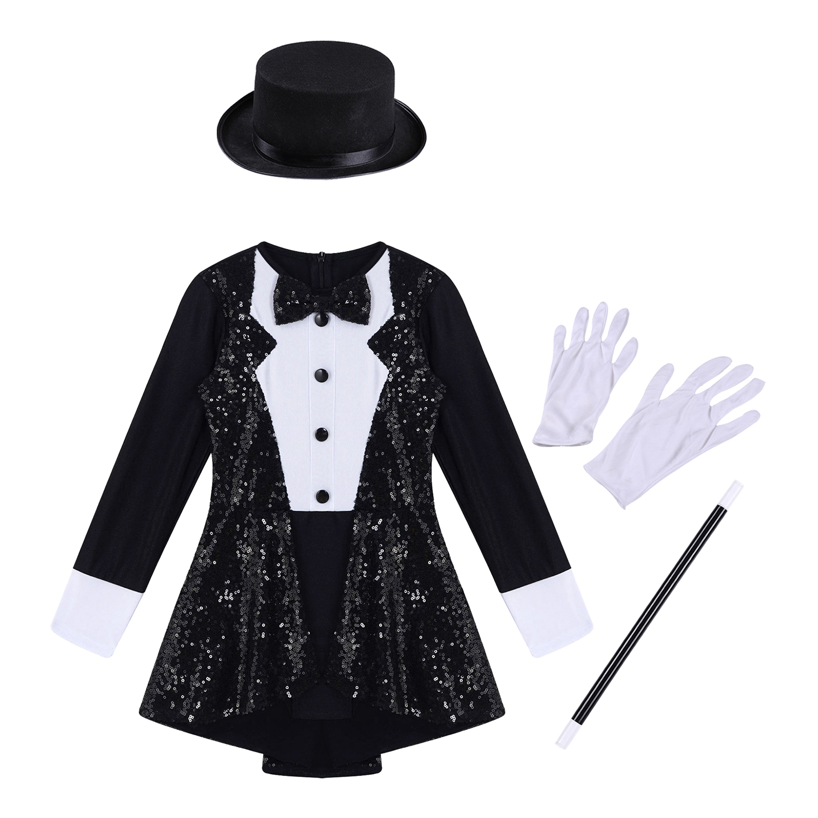 Disfraz de circo para niñas, disfraz de mago, conjunto de ropa de baile para temática de actuación de Halloween