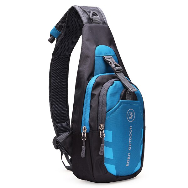 Unisex Nylon Chest Back Pack Crossbody Shoulder Bag Women Diagonal Package Rucksacks YB20: Sky Blue