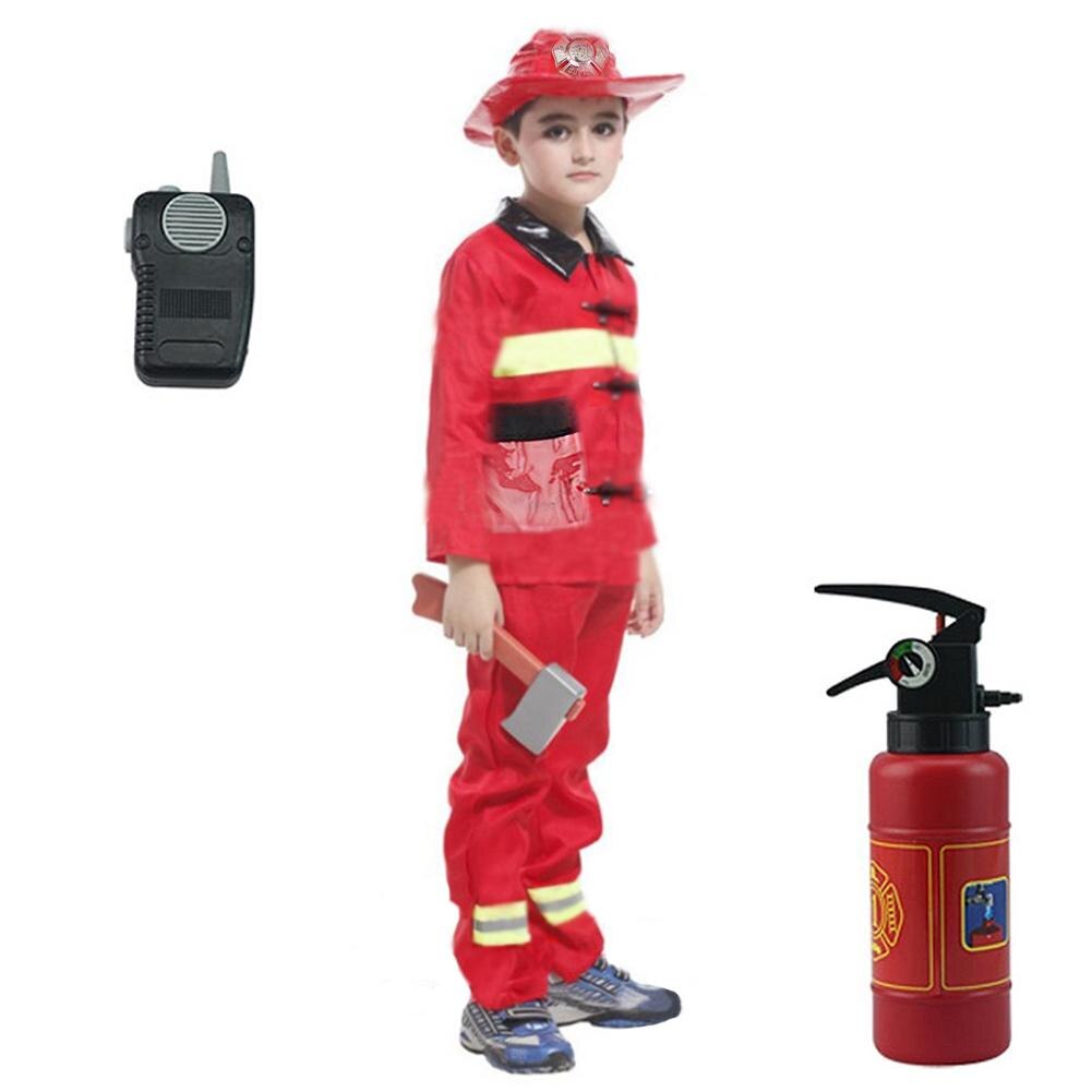 6 stks/set Fire Chief Kostuum Rollenspel Costume Dress-Up Set jongen Fire kleding