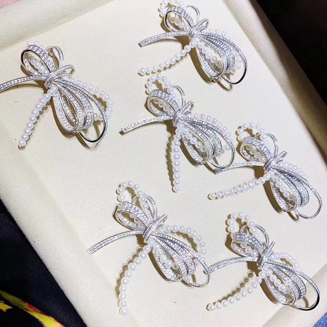 Perlenbrosche, edler schmuck, vergoldet, 3mm natürliche süßwasserperlen, runde goldene perlenbrosche für damen, #39 geburtstagsgeschenk