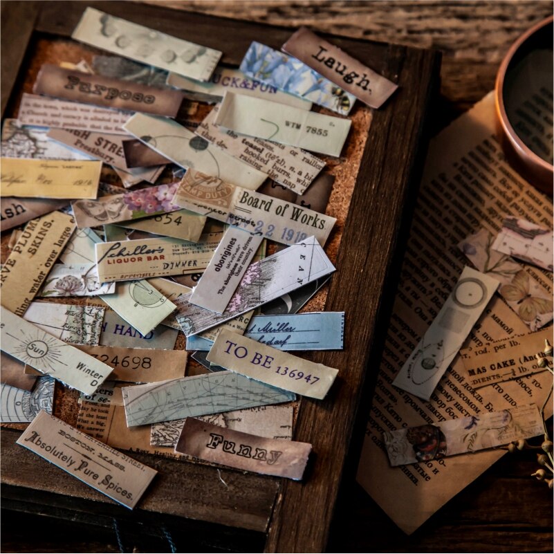 Yoofun Dual Materiaal Plastic Stickers Retro Innovatieve Etiketten Voor Scrapbooking Journal Decoratie Dagboek Album Diy Streep Sticker