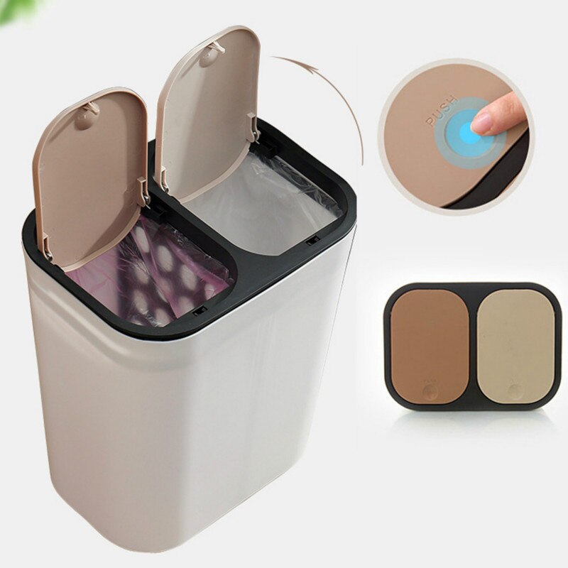 Large Capacity Waste Bins Double Cover Multifunction Classified Garbage Storage Can Pressing Covered Household Toilet Dustbins