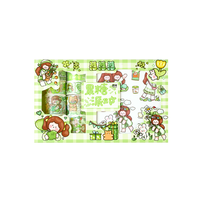 Cinta adhesiva decorativa para álbum de recortes, conjunto de cintas Washi de la serie de cuaderno, para manualidades, 20 unids/caja: 3