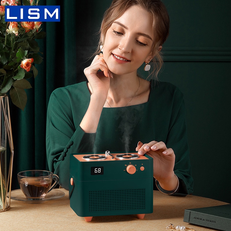 1400ml Double Spout Humidifier High Capacity USB Ultrasonic Essential Oils Diffusers Retro Aromatherapy Air Humidifier