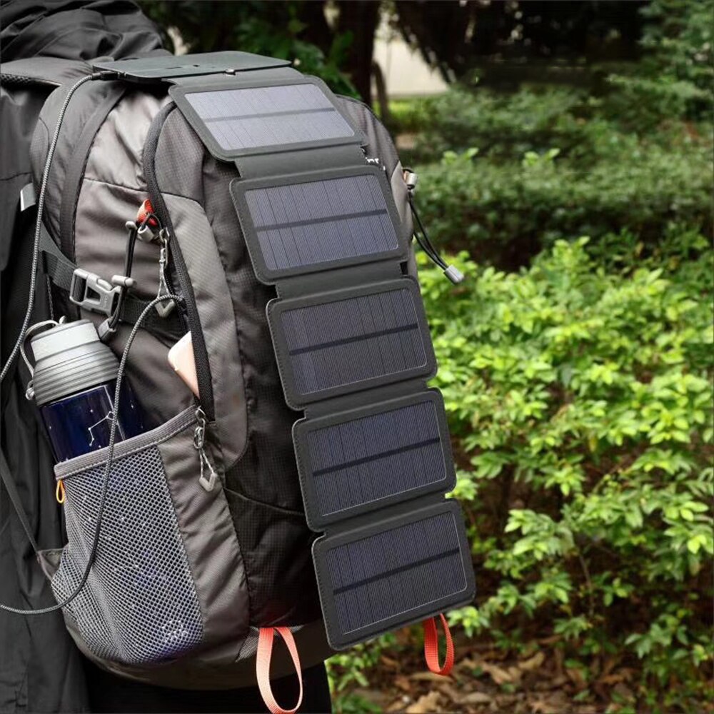 Portable Folding Solar Charger Cells 12W Outdoor Solar Panels Bag USB Output Devices for Smartphones