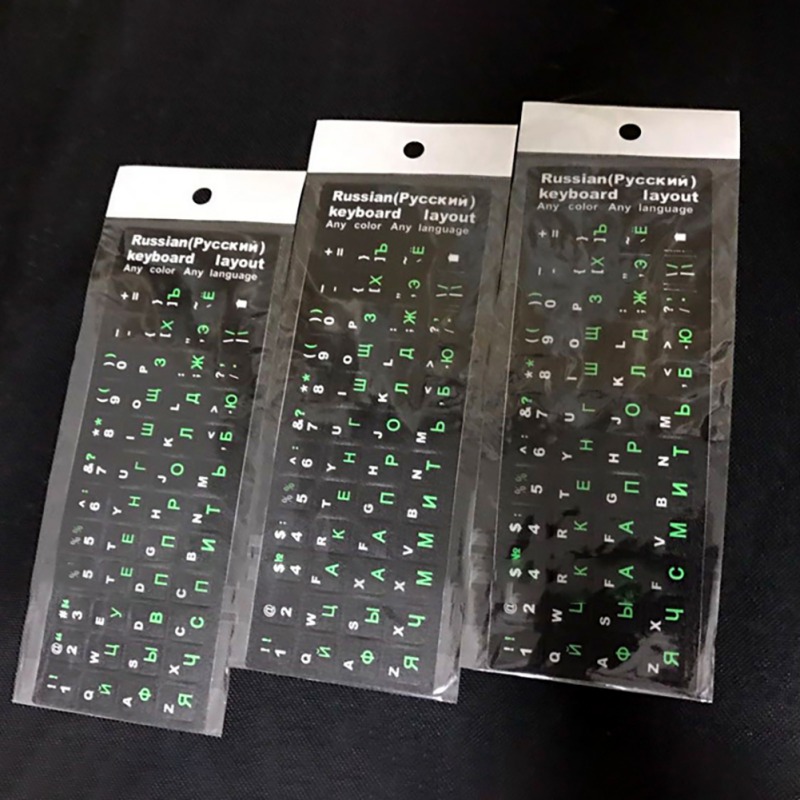 NeRussian Hebreeuws Engels Toetsenbord Stickers Matte Kleur Rusland Layout Brief Alfabet voor PC Desktop Laptop Notebook Layout Cover