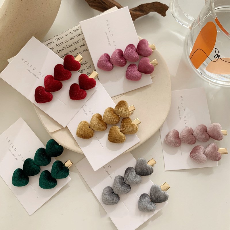 samt Liebe Haarspange eins süße Pony Clip Haarnadel weibliche Herbst und Winter Seite Clip für Mädchen Frauen Haar Zubehör