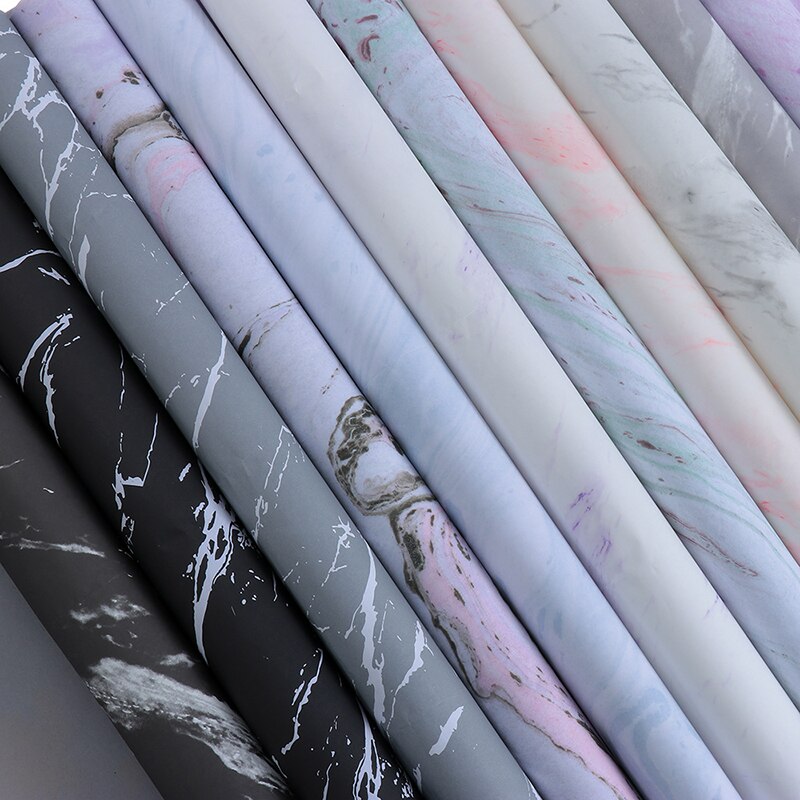 10 PCS/Roll Marmer Patroon Inpakpapier DIY Scrapbook Decoratieve Ambachten Bloem Maken Boeket Inpakpapier