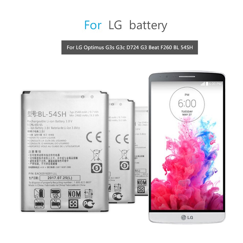 BL-54SH Telefoon Batterij Voor LG Optimus G3 Beat Mini G3s G3c B2MINI G3mini/LTE III 3 F7 F260 L90 d415 US780 LG870 US870 LS751 P698