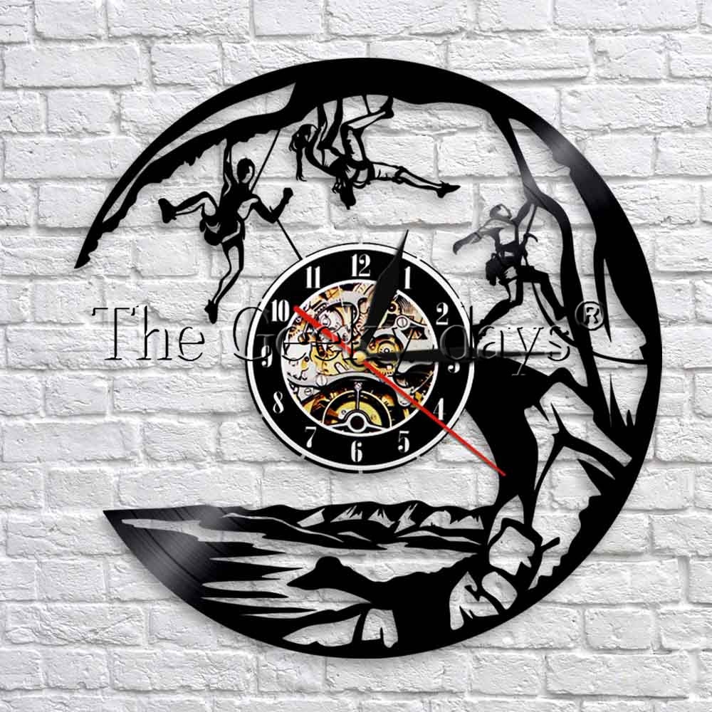 Reloj de vinilo para escalada, decoración para el hogar, cuerda de escalada, 3D Reloj de pared, Hobby deportivo, , relojes LED únicos