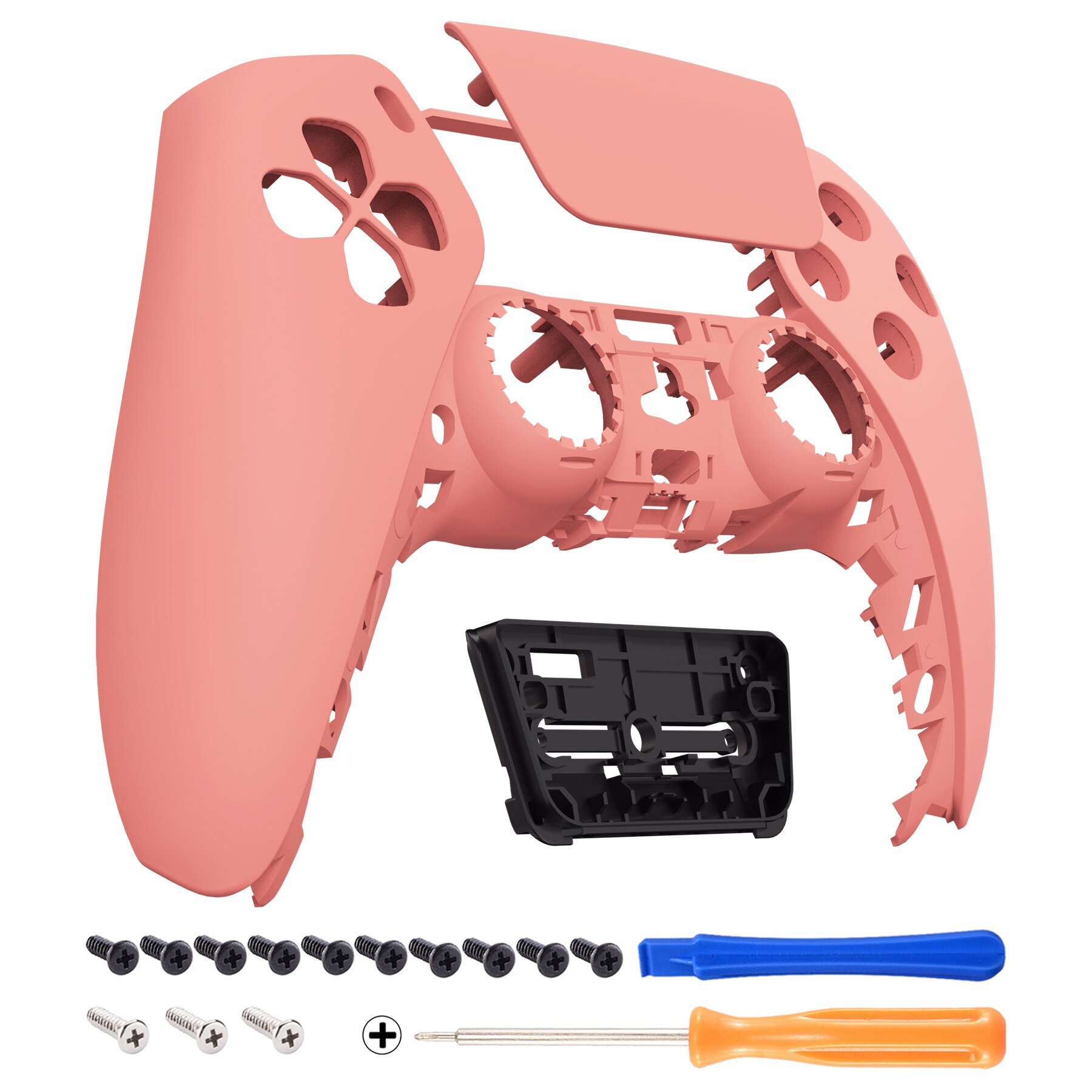 EXtremeRate Weiche Touchpad Front Gehäuse Shell DIY Shell Benutzerdefinierte Touch Pad Abdeckung Frontplatte Kompatibel mit PS5 Controller: Coral