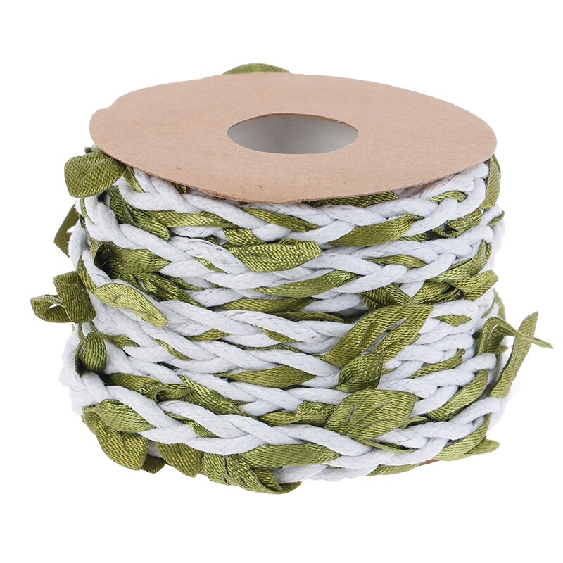 5M DIY Simulation Green Leaves Weaving Wax Rope Hemp Rope Wedding Birthday Wedding Decoration Rattan Bouquet Packaging Rope: F