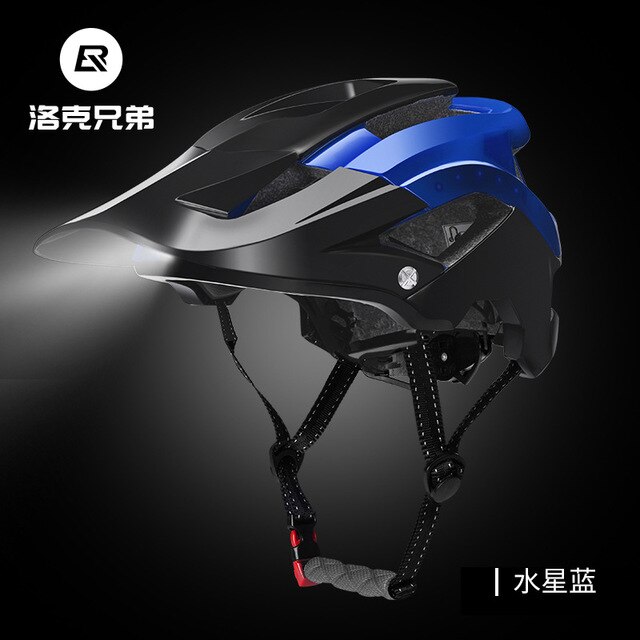 ROCKBROS Bike Headlamp Night Cycling Helmet With Glowing Headlight Warning Light MTB Bicycle Helmet Rechargeable Safety Cap