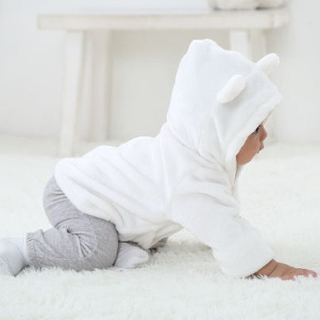 MUQGEW Pasgeboren Baby Jongens Meisjes Cartoon Lange Mouwen Warm Hooded Coat Kleding Snowsuit