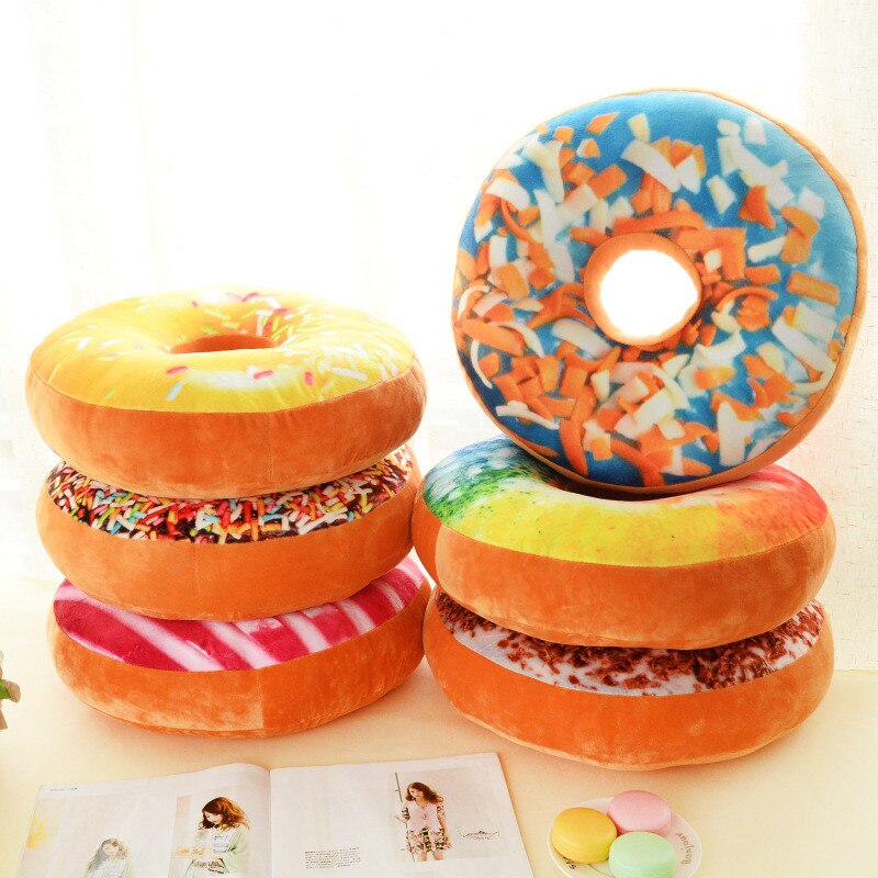 40cm puder donut chokolade donut sofa sæde pude donut formet pude flot bund pude lur pude uden fyld