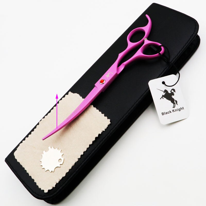 Tijeras de aseo para perros de 7 pulgadas, tijeras para cortar pelo recto y hacia arriba y hacia abajo, tijeras rosas para mascotas