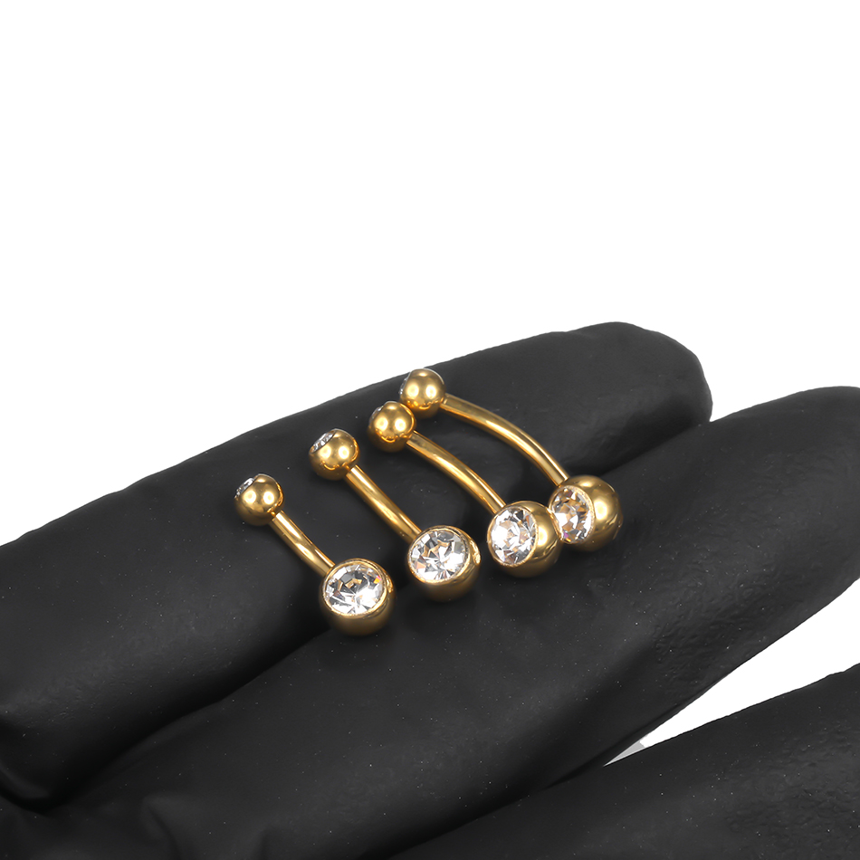 10 stk/parti titanium cz krystal navle ring navle bar piercing 6/8/10/12mm mave nobril piercing sexet smykker til kvinder 14g