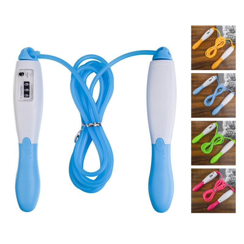 Cuerda de saltar con conteo mecánico para estudiantes adultos, equipo de Fitness, cuerda de plástico con soporte de peso, cuerda para saltar, saltar con conteo