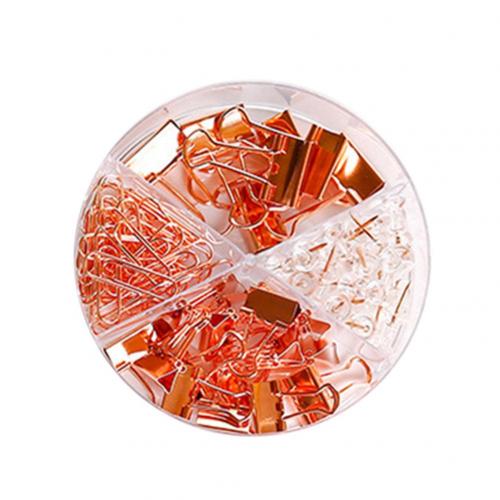 Metal File Paper Clips Binder Clamps Ticket Holder Office School Stationery Binding Supplies Paper Clip Cute School: Rose Gold