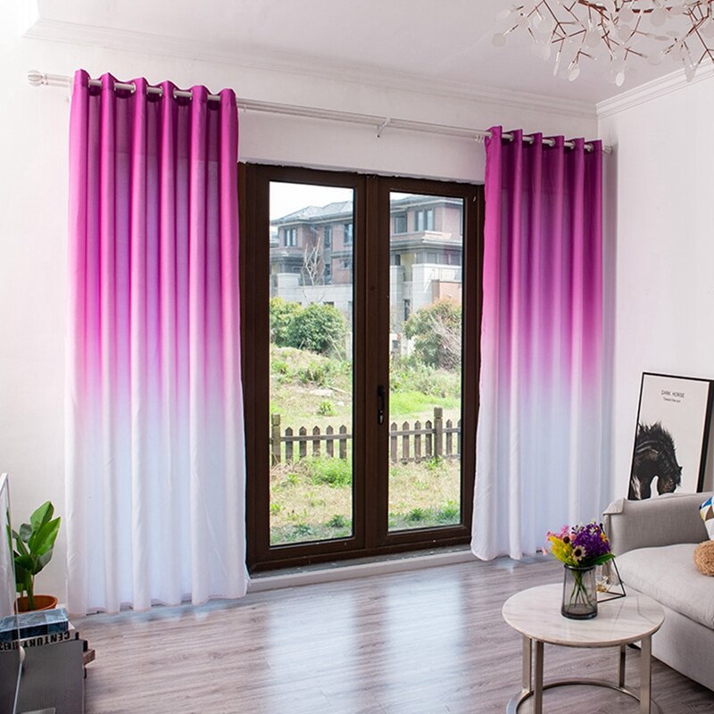 Living Room Privacy Curtains Simple Decorative Gradient Curtains Half Sun Shade Curtains
