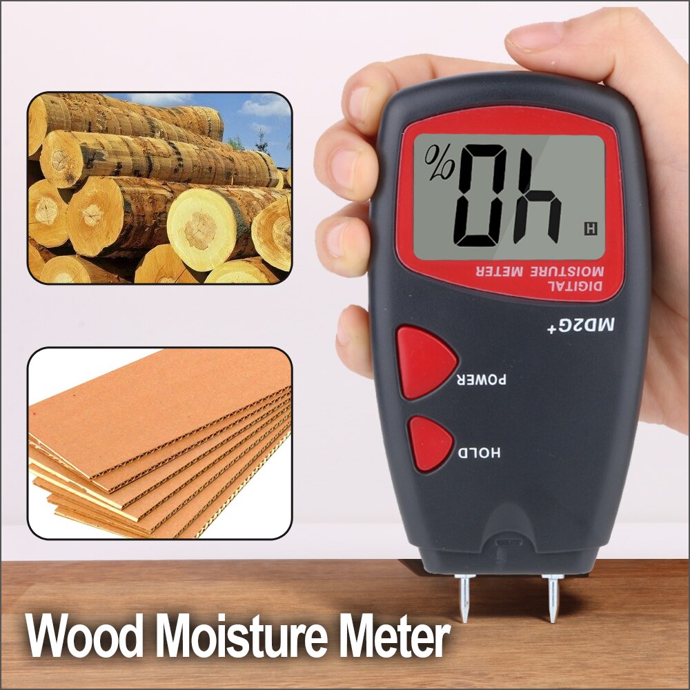 RZ Misuratore di Umidità del Legno Digitale Misuratore di Umidità del Hanheld Portatile di Umidità Igrometro Legname 2 Spilli Sensore di Strumenti di Campo di misura 5% ~ 40% MD2G