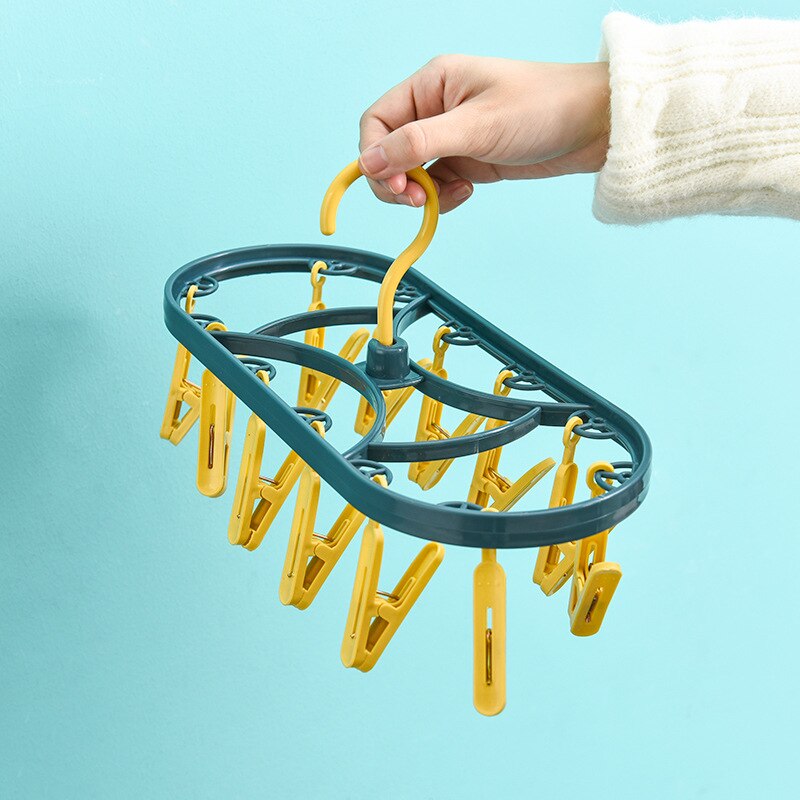 12 clip plastic drying rack multifunctional dormitory household drying underwear and underwear drying rack